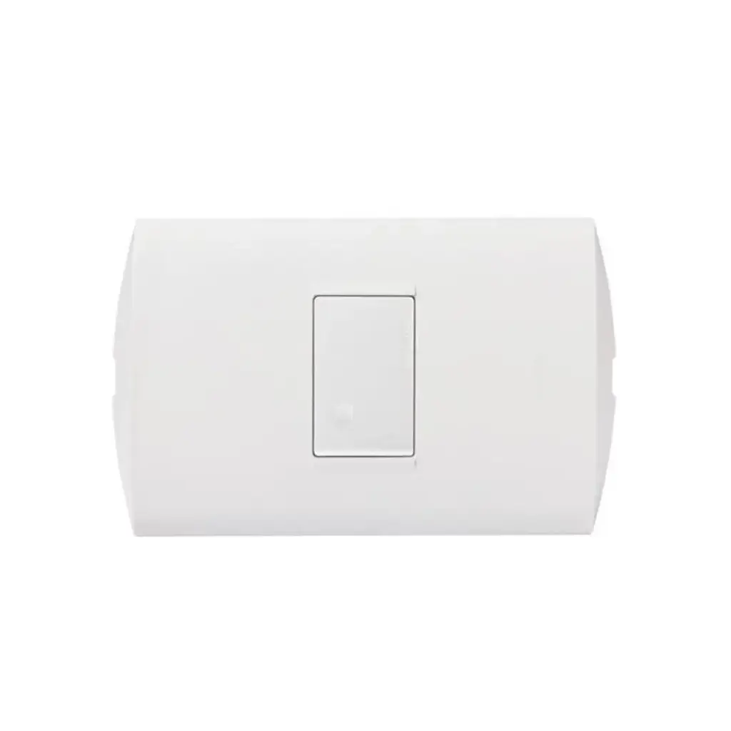 INTERRUPTOR SIMPLE 1P BLANCO 250V 10A PLACA BLANCA MODUS STYLE