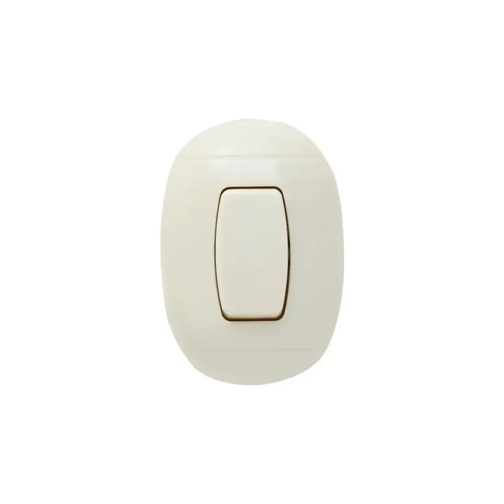 NTERRUPTOR ADOS SIMPLE 1P MARFIL 250V 10A OVAL P52