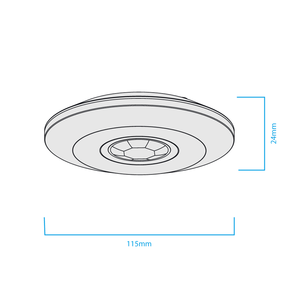 SENSOR DE MOV TECHO MACROLED AC220-240V 2000W MAX, 8M DE ALCANCE, 360º