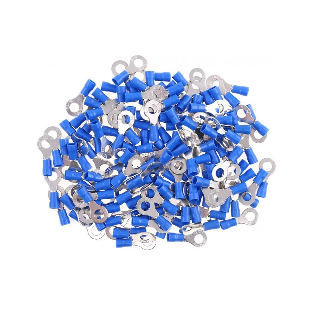 TERMINAL OJAL AISLADO Ø 1/4" 14-16AWG AZUL 100UND