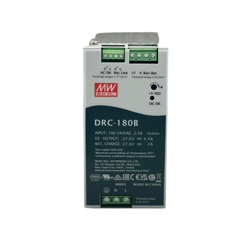 Fuente DIN Rail 180W 27.6VDC 4.5A con Función UPS (PFC)