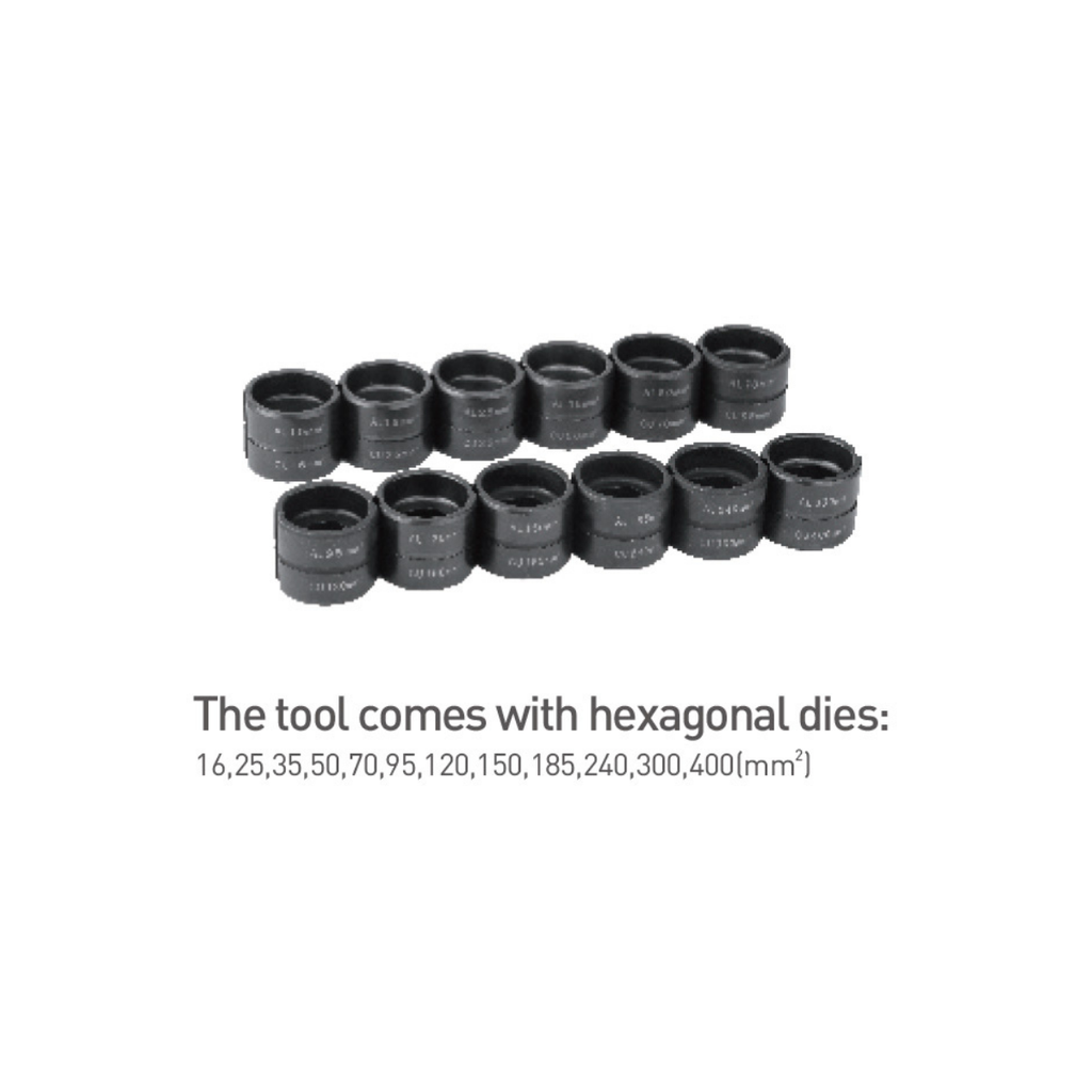 Prensa Hidraulica A Bateria Para Terminal Estanado Rango 16-400mm²