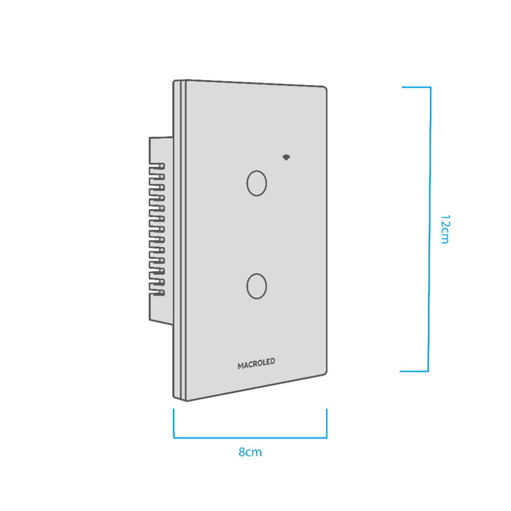 Tecla Smart Macroled Blanco 2 Canales Ac90-250V Max 10A Con Capacitor