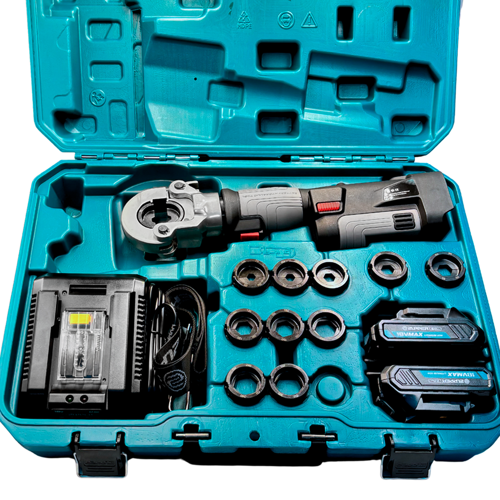 Prensa Hidraulica A Bateria Para Terminal Estanado Rango 6-300mm² Cabezal Giratorio