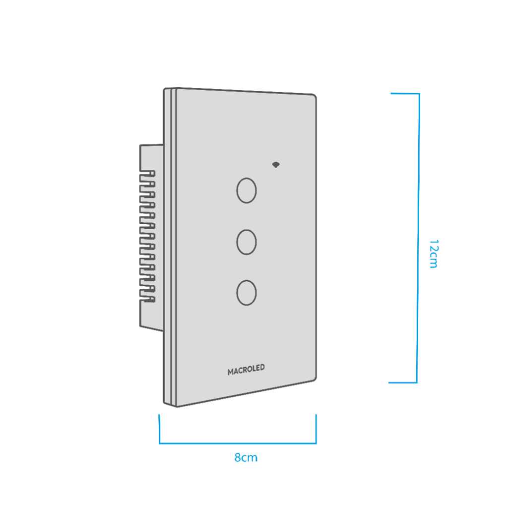Tecla Smart Macroled Blanco 3 Canales Ac90-250V Max 10A Con Capacitor