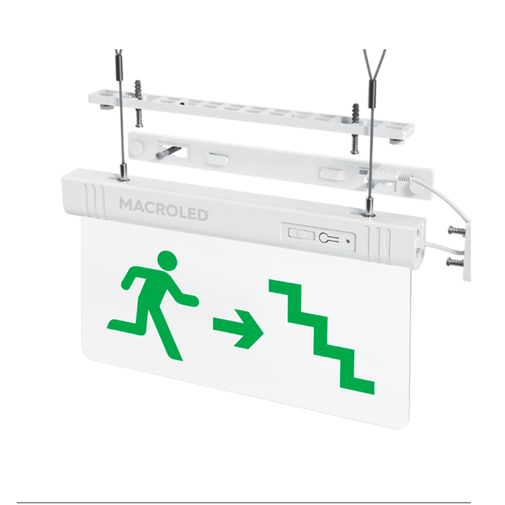 Cartel De Salida De Emergencia Luminoso-Pe- (Hombre Escalera)