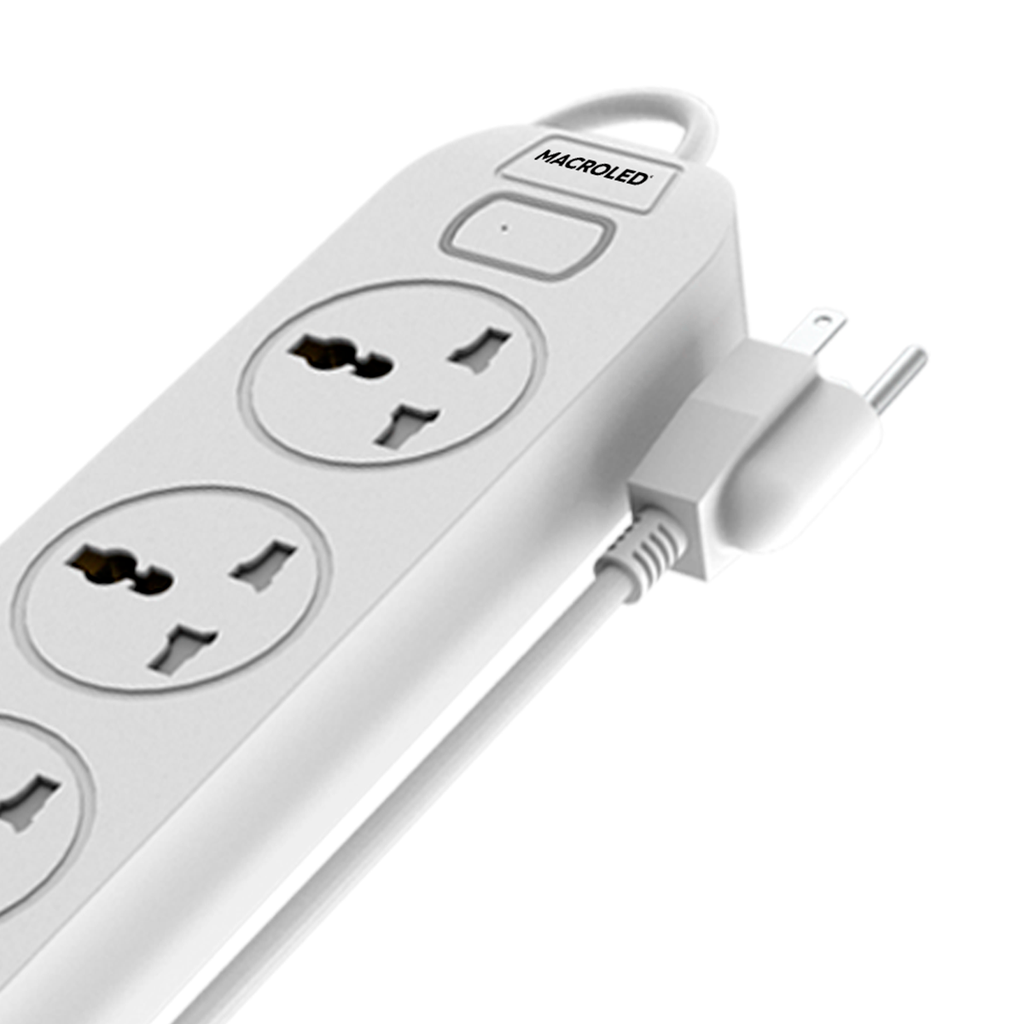 Supresor Multiple 4 Tomas Blanco, +2 Usb +1 Usb C, 1.5Mts De Cable 3X0.75Mm, 250V, 10A, 2500W Max, Usb 5V 3.1A, Protector Termico