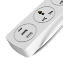 Supresor Multiple 4 Tomas Blanco, +2 Usb +1 Usb C, 1.5Mts De Cable 3X0.75Mm, 250V, 10A, 2500W Max, Usb 5V 3.1A, Protector Termico