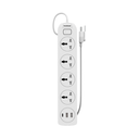Supresor Multiple 4 Tomas Blanco, +2 Usb +1 Usb C, 1.5Mts De Cable 3X0.75Mm, 250V, 10A, 2500W Max, Usb 5V 3.1A, Protector Termico