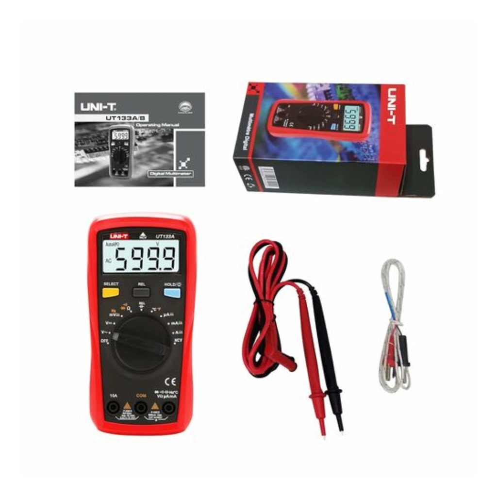 Multimetro Digital, Rango Hasta 600 V AC/DC, Proteccion Completa