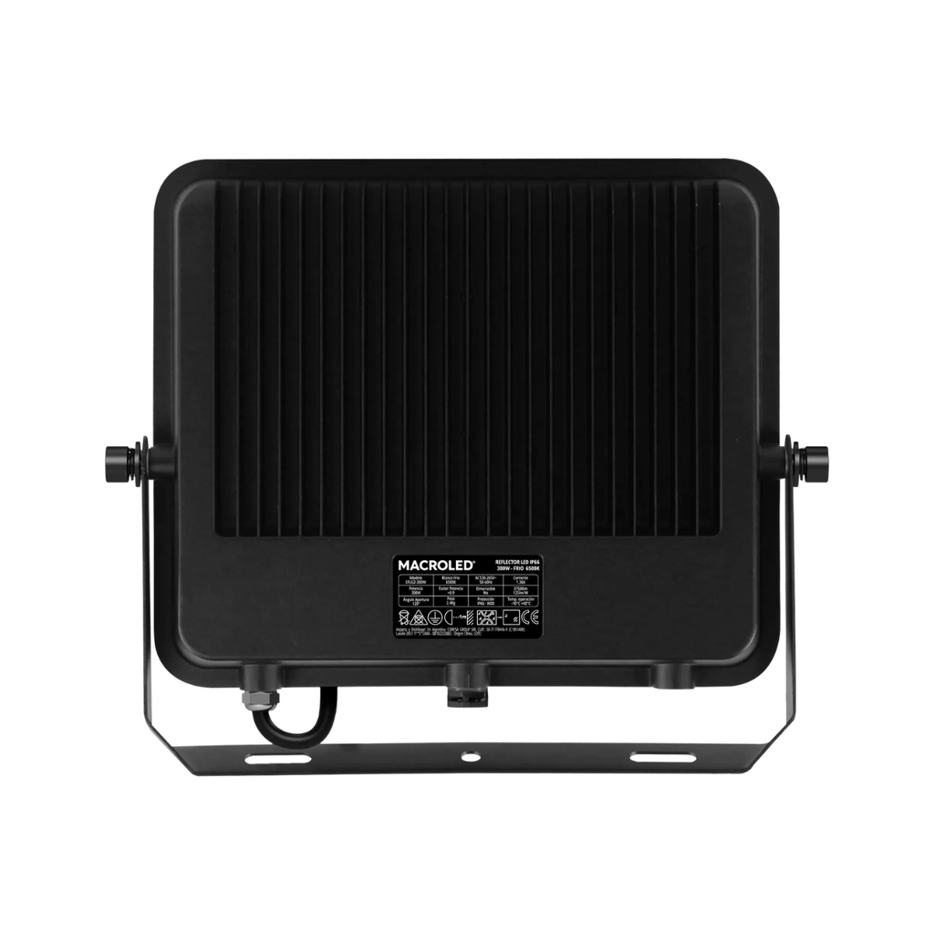 REFLECTOR LED NEGRO 300W 220-240VAC LUZ FRÍA 6500K IP66