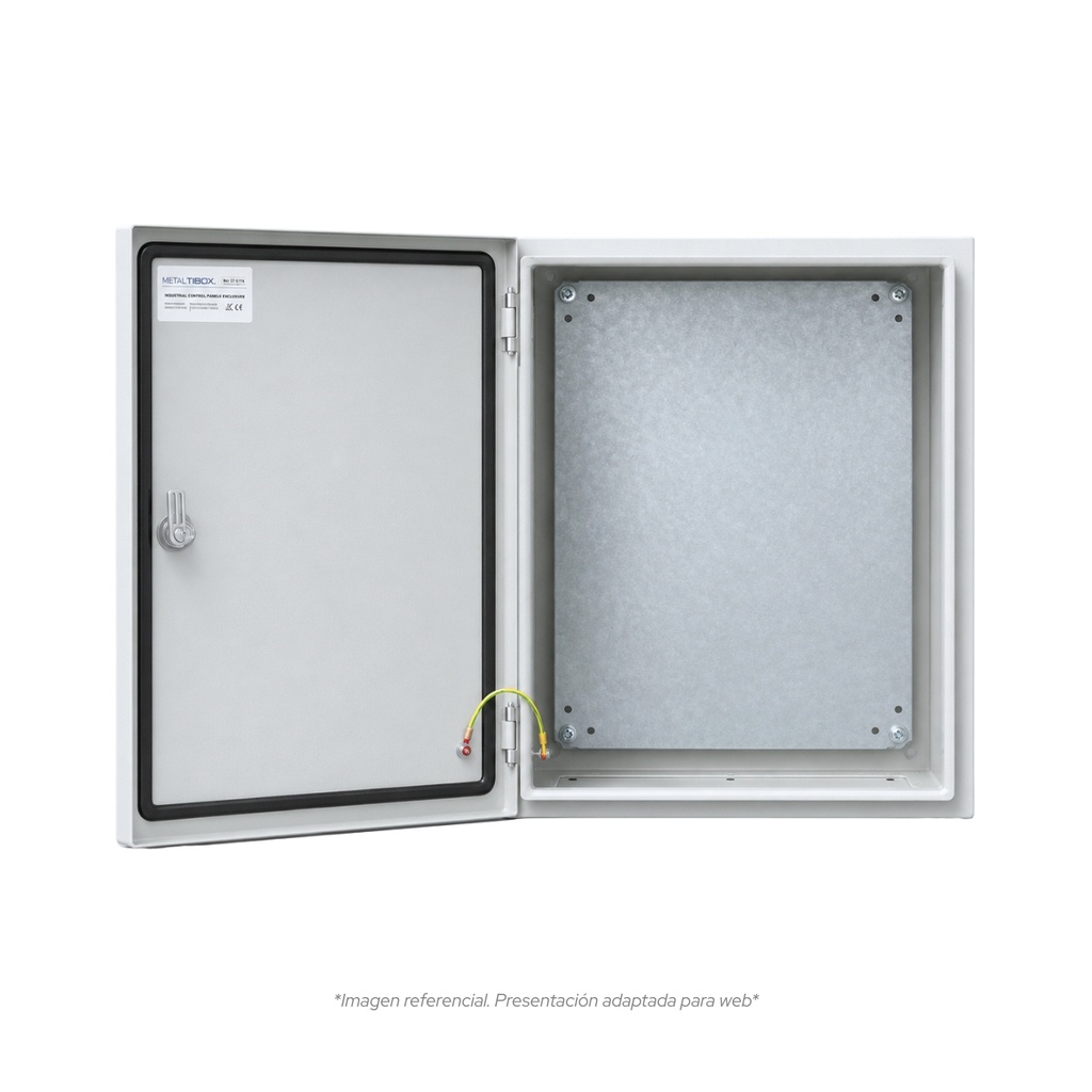 Tablero Metalico P/Adosar De 400X400X200 Mm C/Pb Ip66 Ral7035