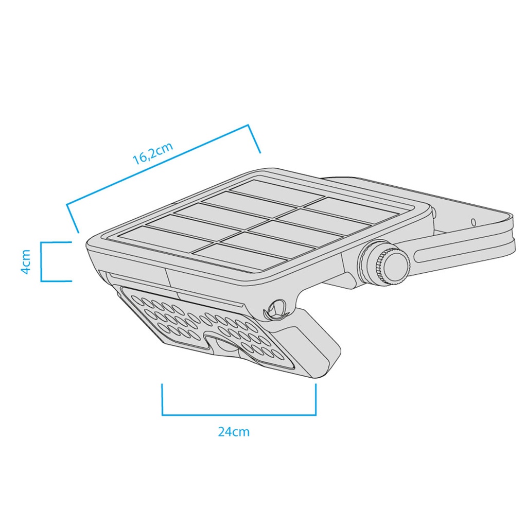 Reflector Led Solar P/Pared C/Sensor De Movimiento 10W Ip65 Luz Fría 6000K