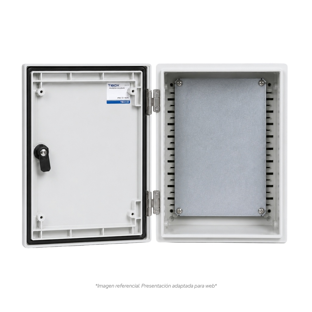 Tablero Poliester Fibra De Vidro Para Adosar 400X300X200 Mm C/Pb Ip65 Ral7035