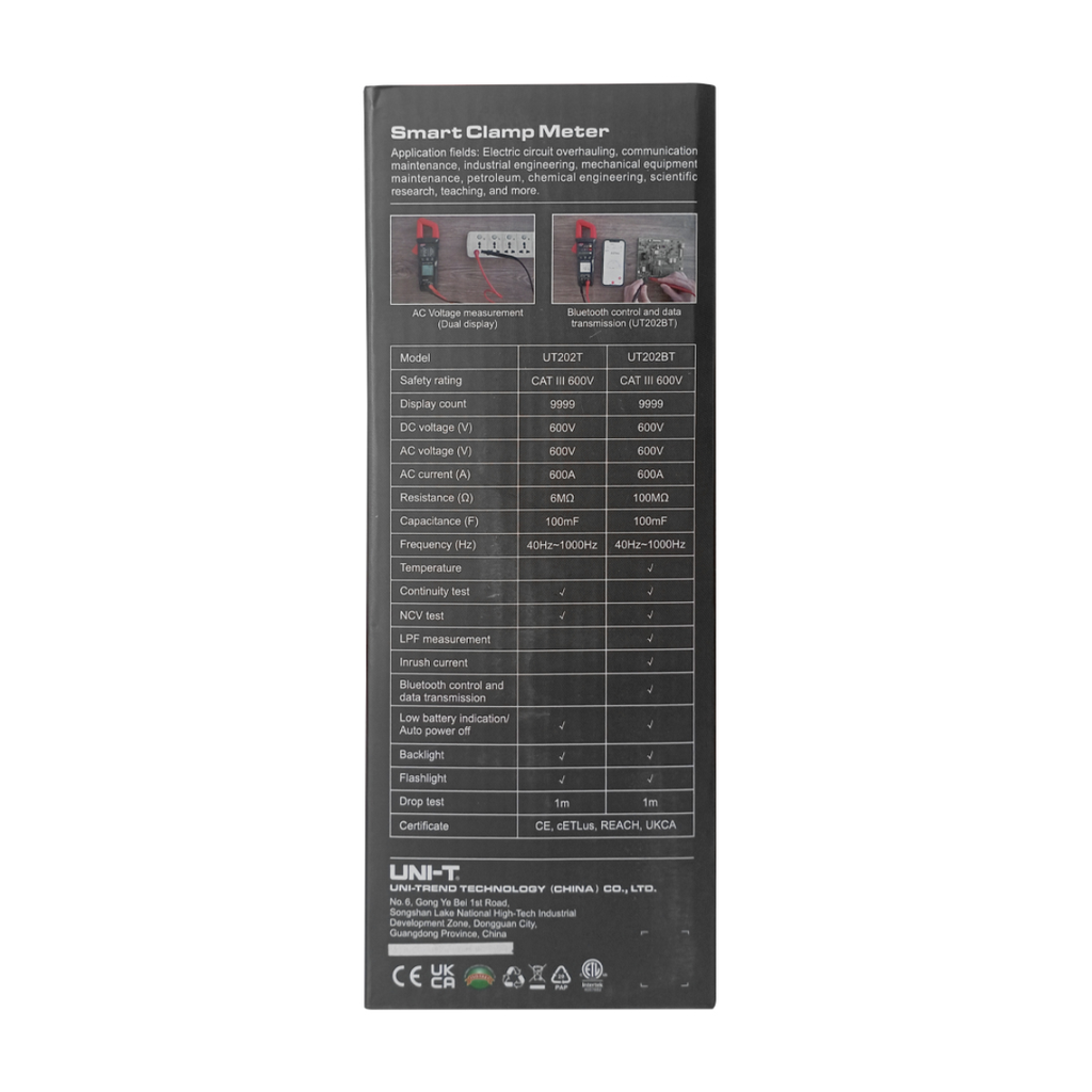 Pinza Amperimetrica Digital 600 A AC, True RMS, Medicion De Temperatura