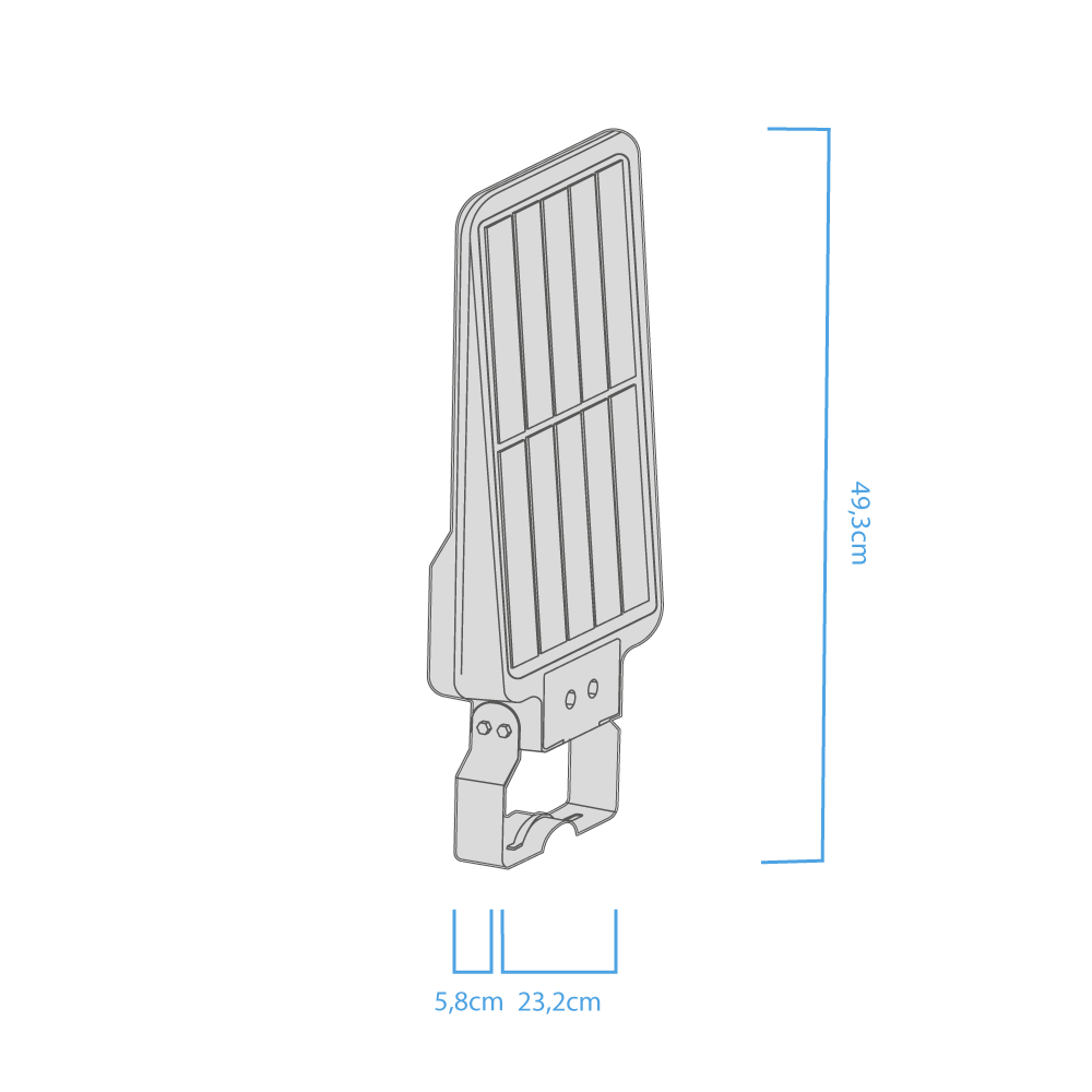 Alumbrado Público Led Solar C/Sensor De Movimiento 40W Ip65 Luz Fría 6000K