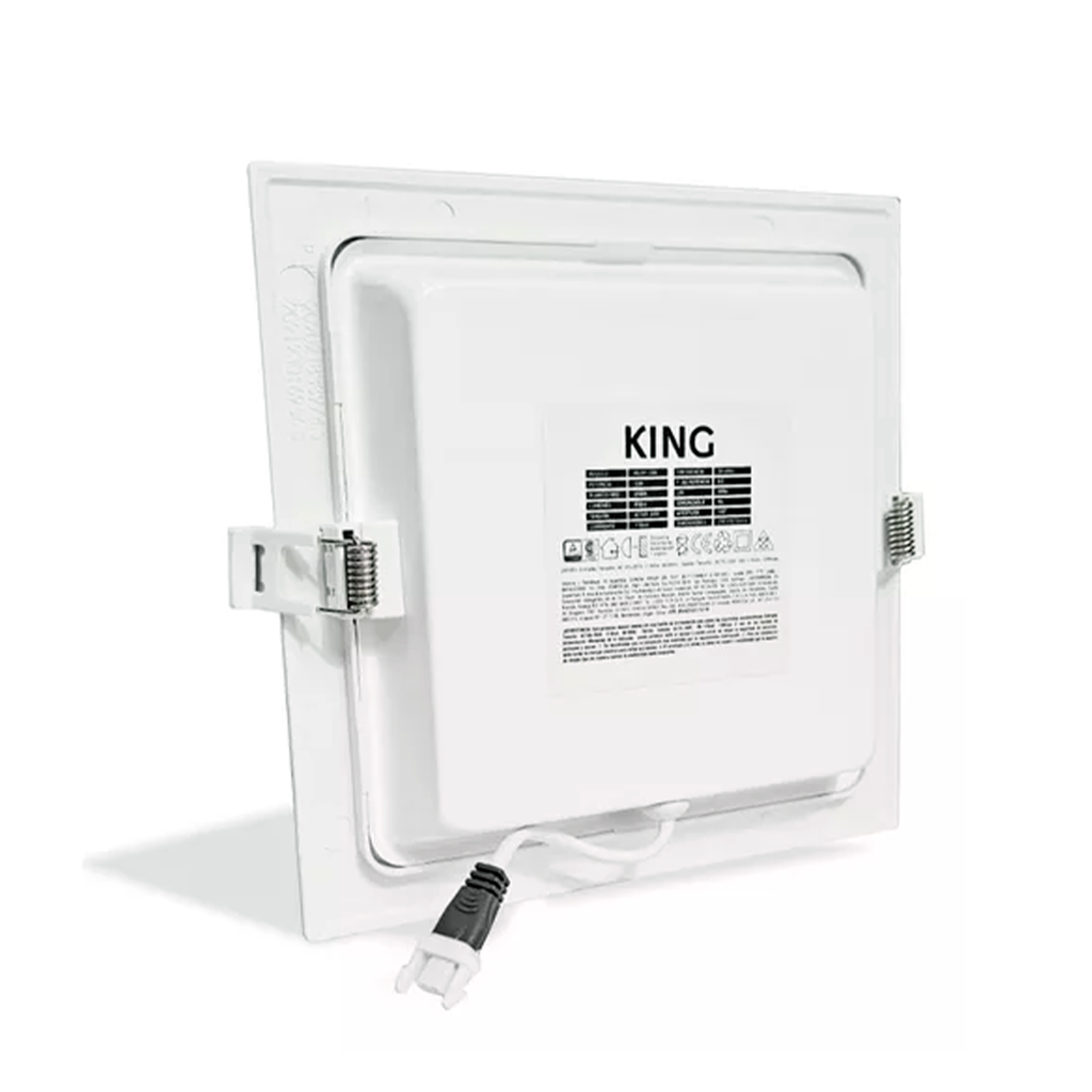 PANEL FLAT CUADRADO KING 12W AC100-240V CALIDO 3000K