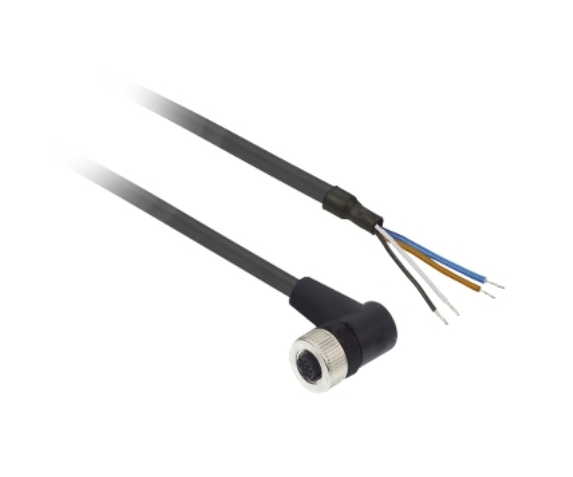 Conector Sensor Hembra Acodado 4P M12 1 Cable 0Mts 