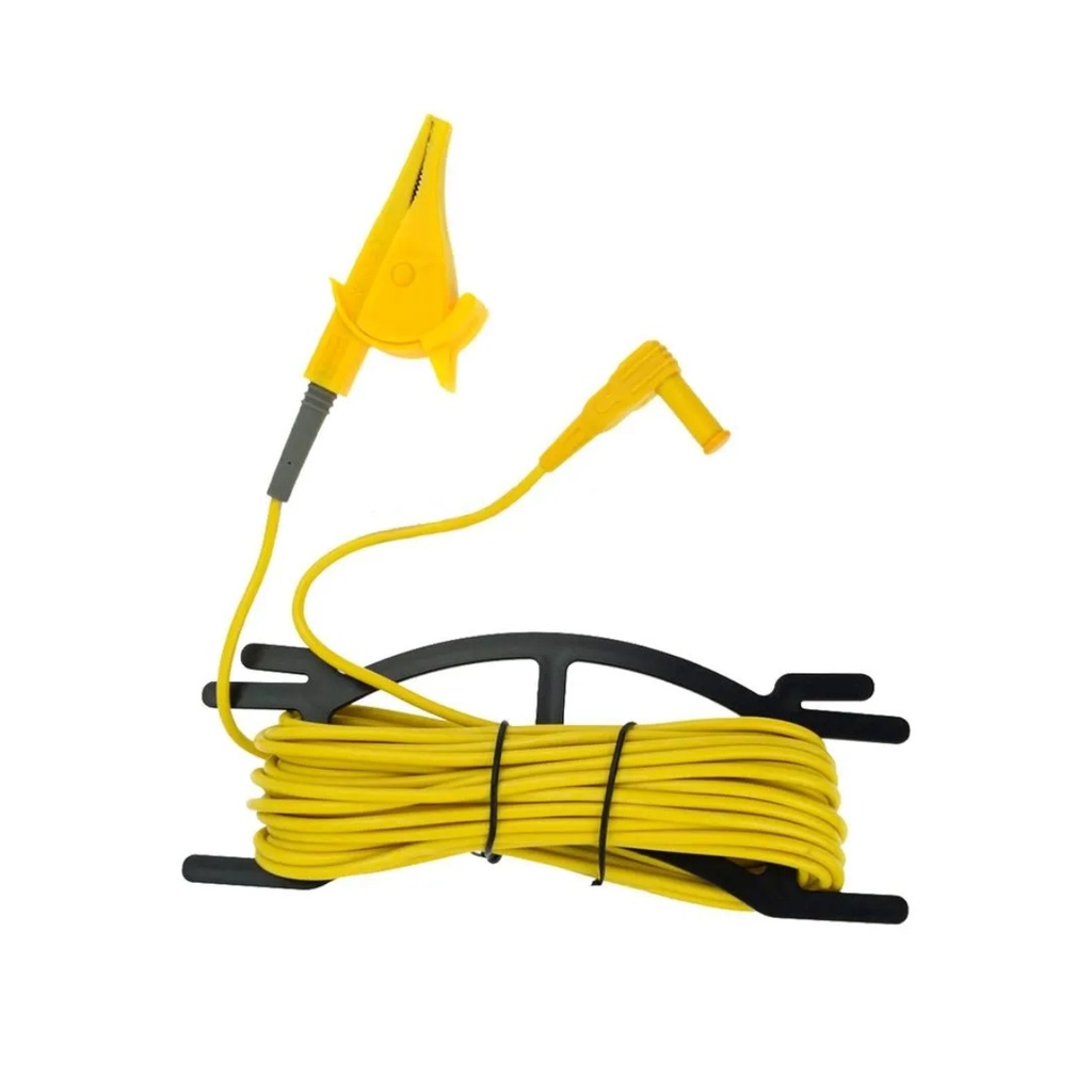 Cable Cocodrilo 10 M Para Telurometro, Color Amarillo