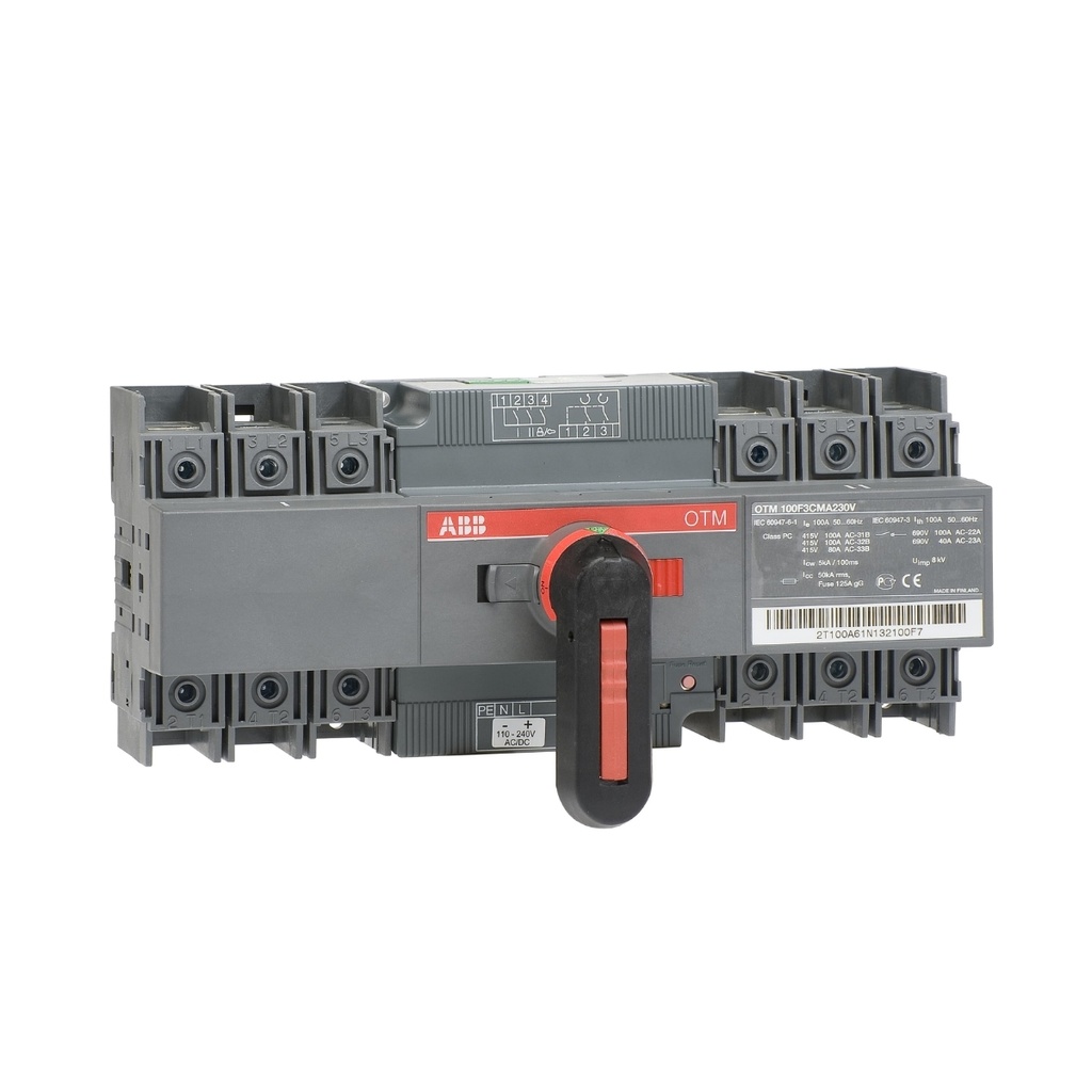 Conmutador Motorizado Bajo Carga 1-0-2 3P 100A Control 230Vac