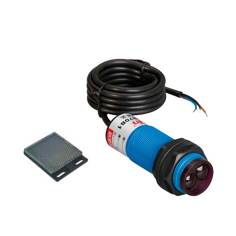 Sensor de proximidad fotoeléctrico (Difuso-reflectivo), cuerpo M30, 70cm de sensado, 24 Vdc, 3 hilos, PNP N.A., 2m cable