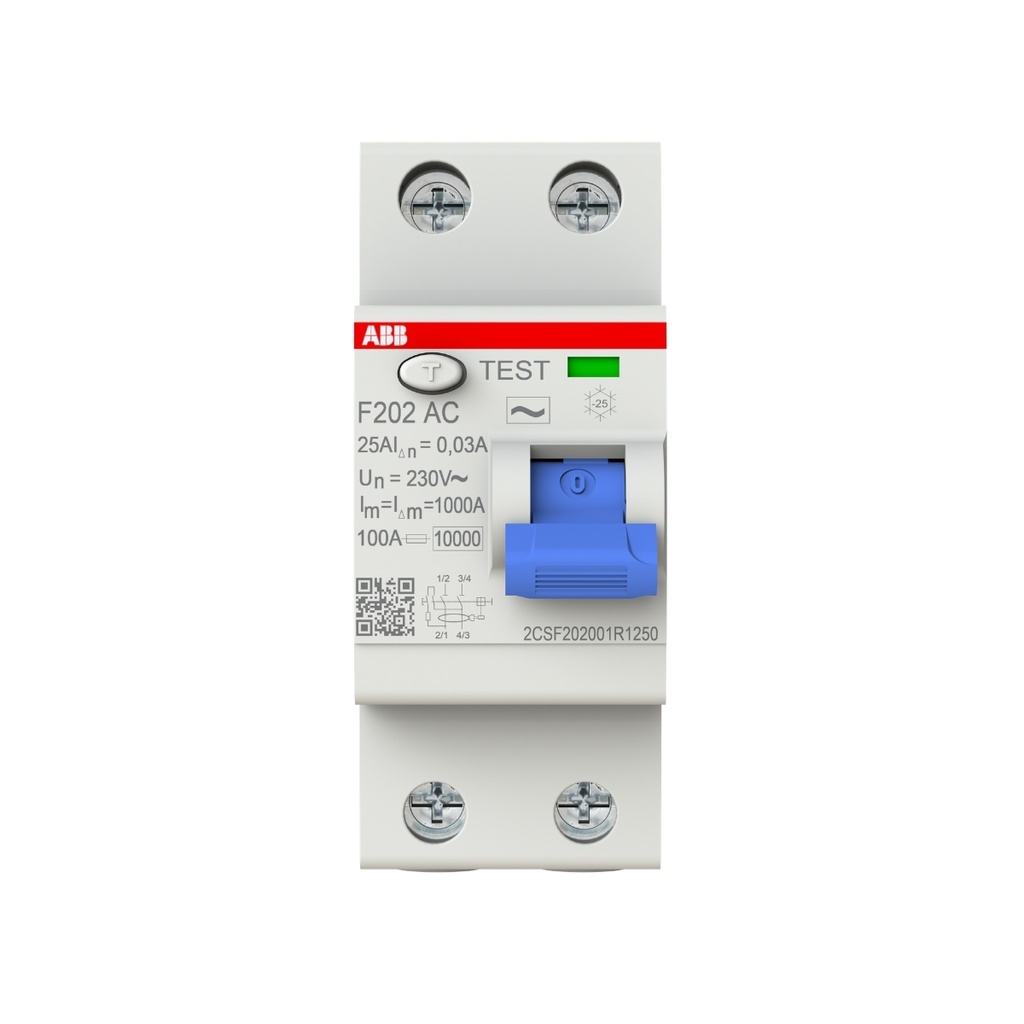 Int. Diferencial 2P 25A 30Ma T. Ac Serie F200-Ac