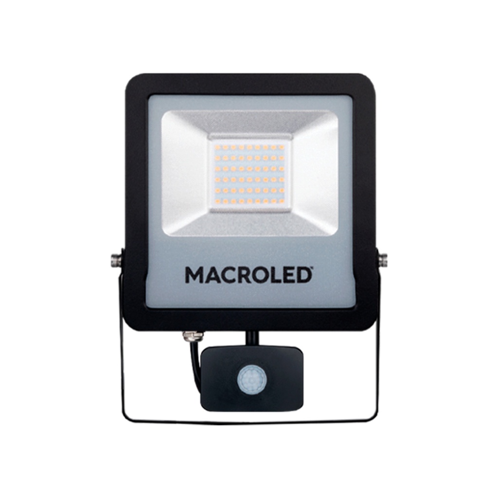 Reflector Led Pro C/Sensor Negro 20W Ip65 100-240Vac Luz Fría 6500K