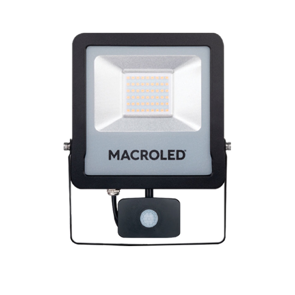 REFLECTOR LED CON SENSOR DE MOVIMIENTO MACROLED PRO 50W AC100-240V FRIO 6500K