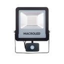 REFLECTOR LED CON SENSOR DE MOVIMIENTO MACROLED PRO 50W AC100-240V FRIO 6500K