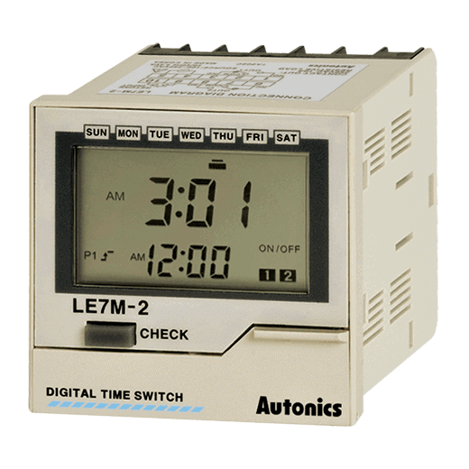 Temporizador Digital Horario Semanal/Anual, 220-240VAC, 72x72mm
