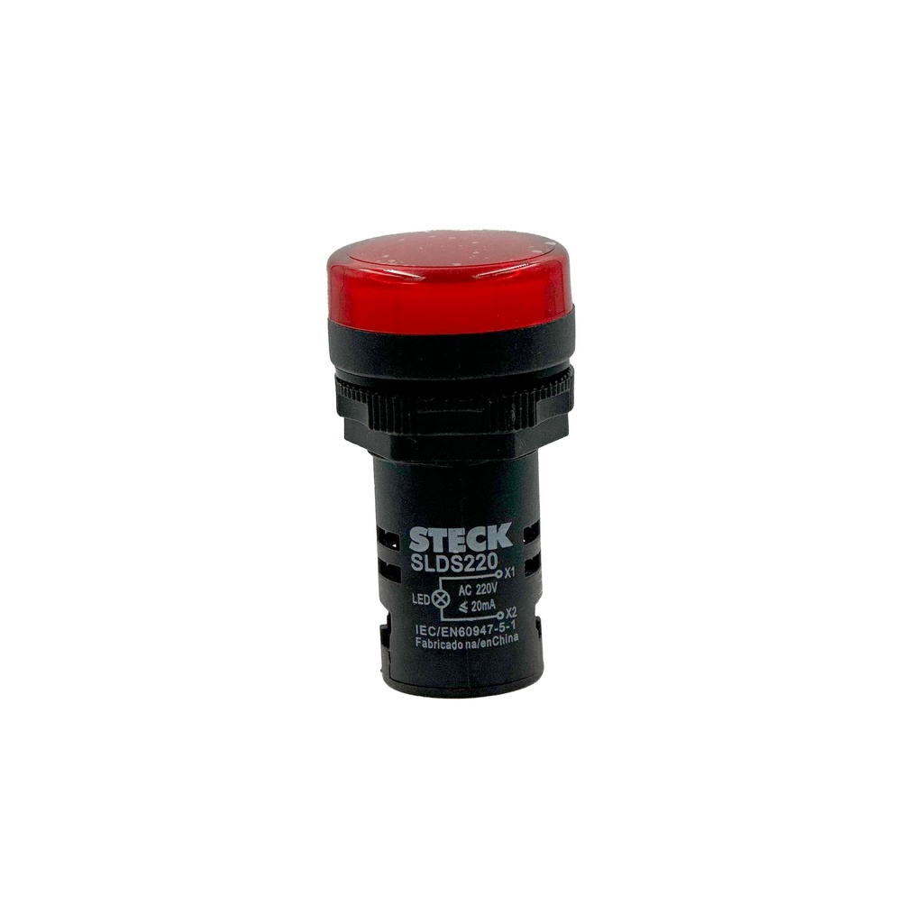 Piloto De Señalizacion Pvc Rojo 22Mm Voltaje 220Vac