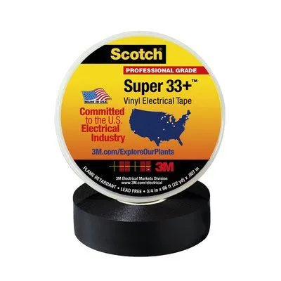 Cinta Adhesiva Scotch Super 33+ Vinilo Negro 1 1/2&quot;X 30Mts