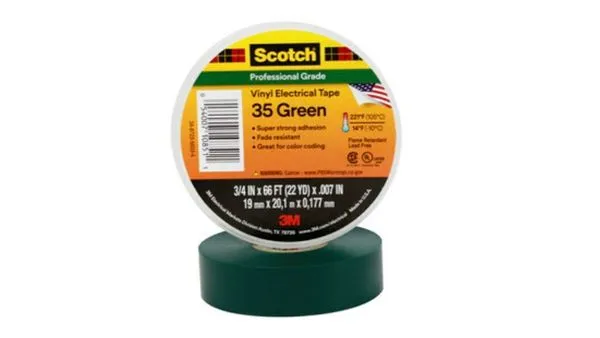 CINTA AISL. SCOTCH 35 VINILO 3/4"X 20MTS VERDE
