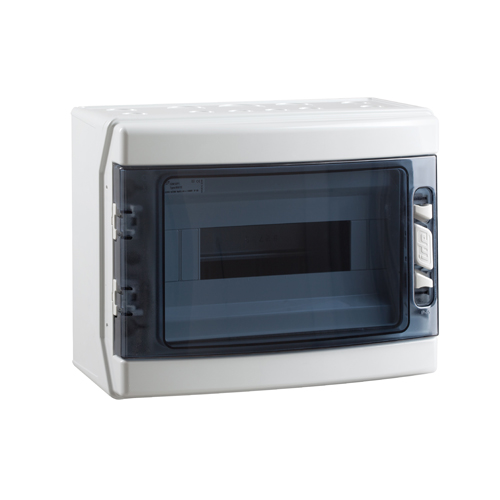 Tablero libre halógeno adosable c/puerta fumé 12 polos s/tierra UV IP65 IK08