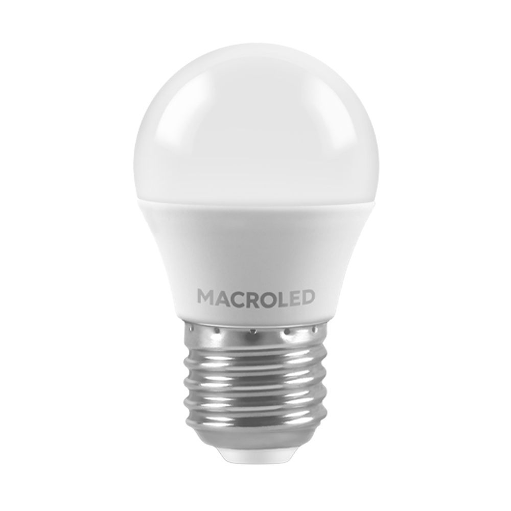 BULBO G45 MACROLED 6W E27 AC180-240V CALIDO 3000K