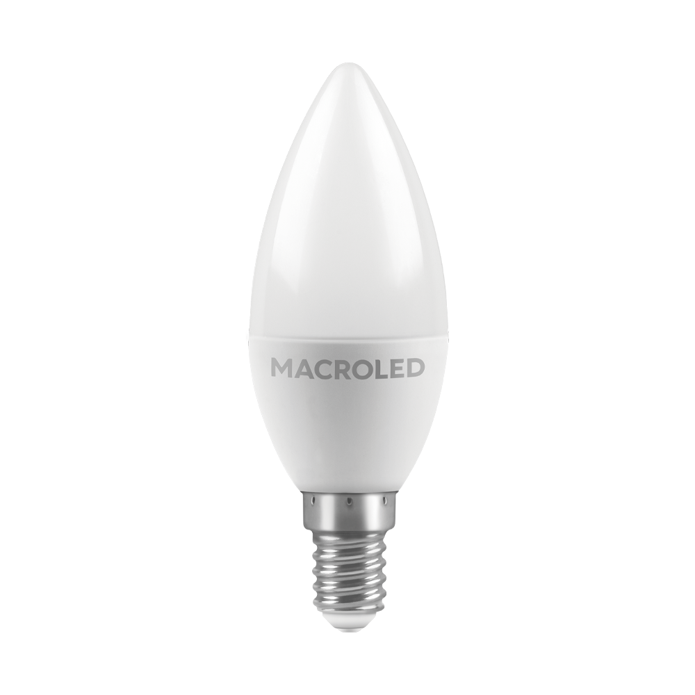BULBO C37 MACROLED 6W E14 AC180-240V CALIDO 3000K