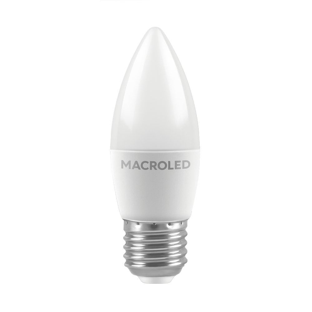 FOCO LED TIPO VELA 6W C37 E27 180-240VAC LUZ FRÍA 6500K
