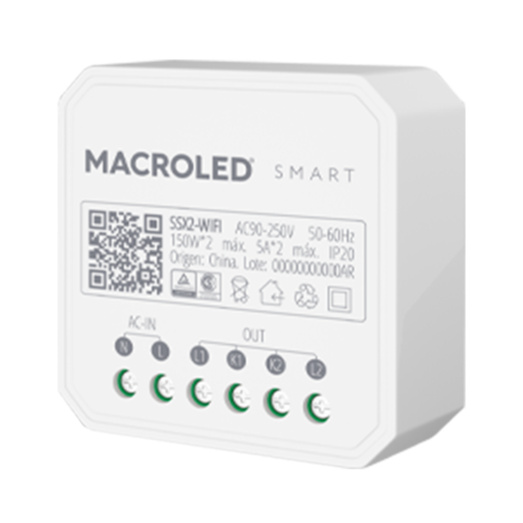 Interruptor Smart 90-250Vac Máx 5A Por Canal Wifi+Bluetooth