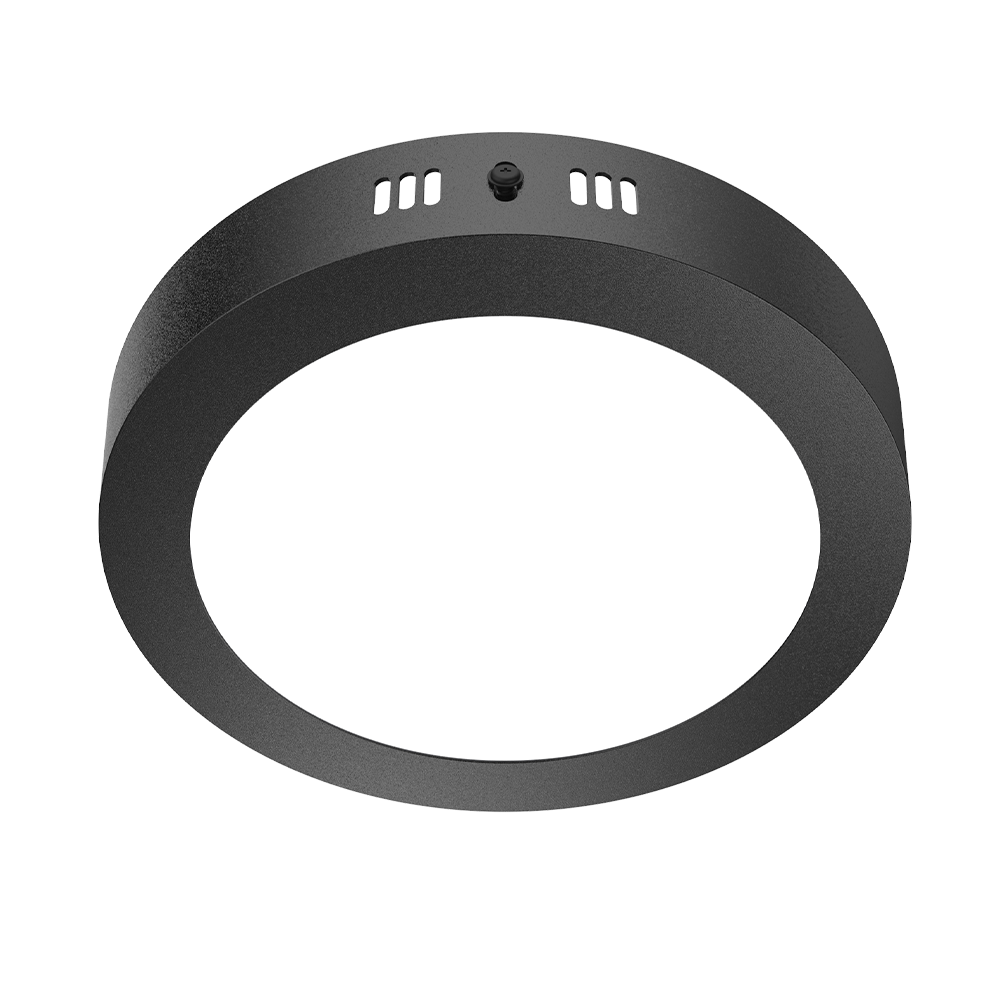 Downlight Led Adosable Circular Negra 12W 85-265Vac Luz Fría 6000K