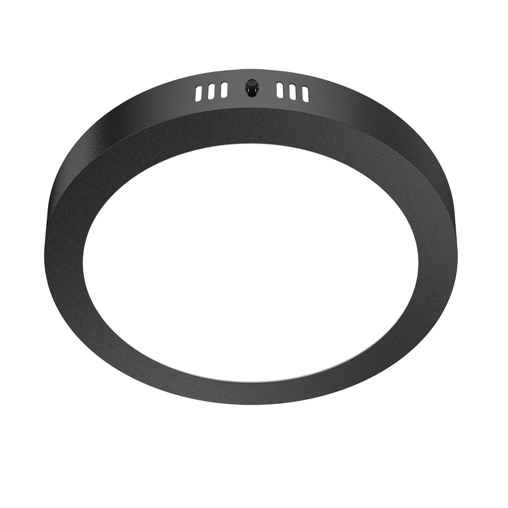 Downlight Led Adosable Circular Negra 18W 85-265Vac Luz Cálida 3000K