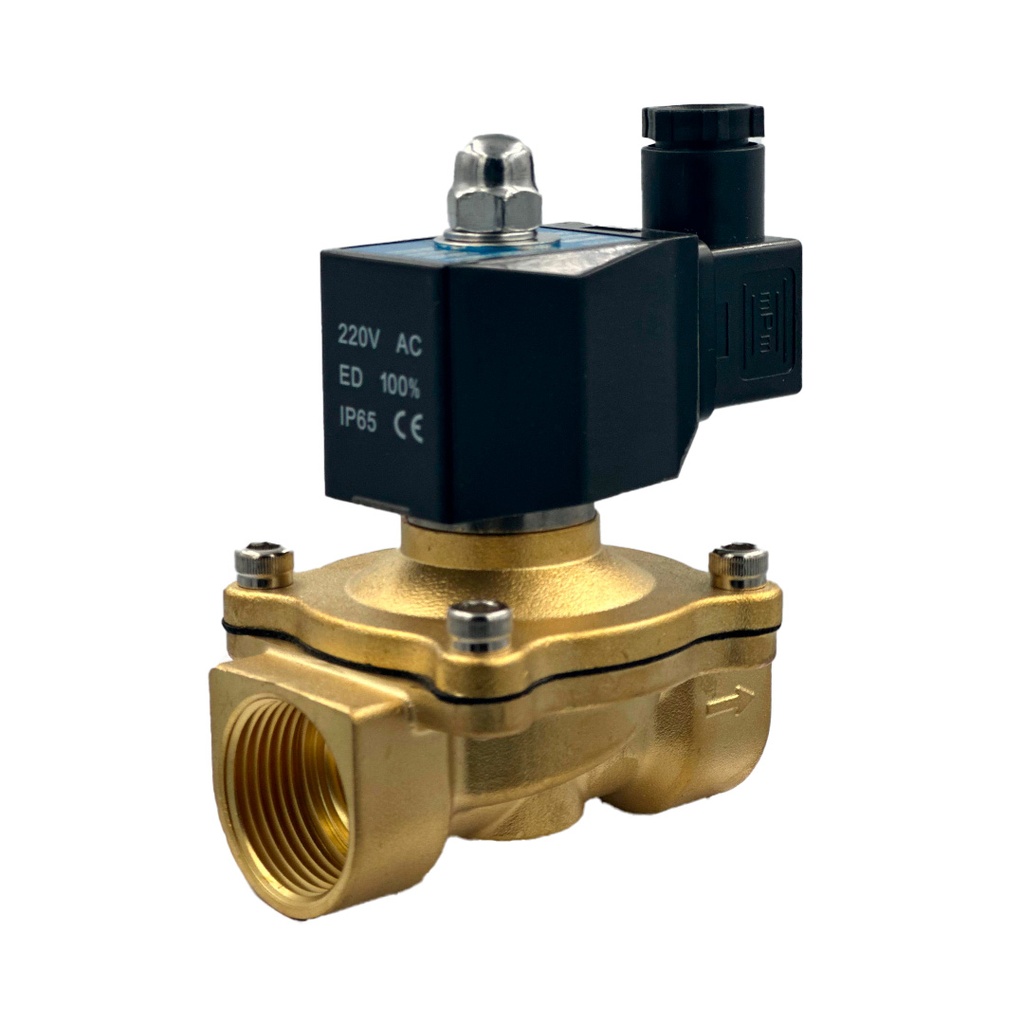Valvula solenoide de latón, conexión de 1" NPT, FKM, 220Vac