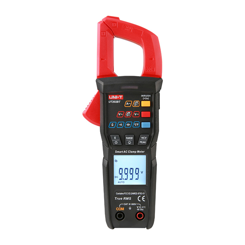 Pinza Amperimetrica Digital 600 A AC, True RMS, Medicion De Temperatura Y Bluetooth