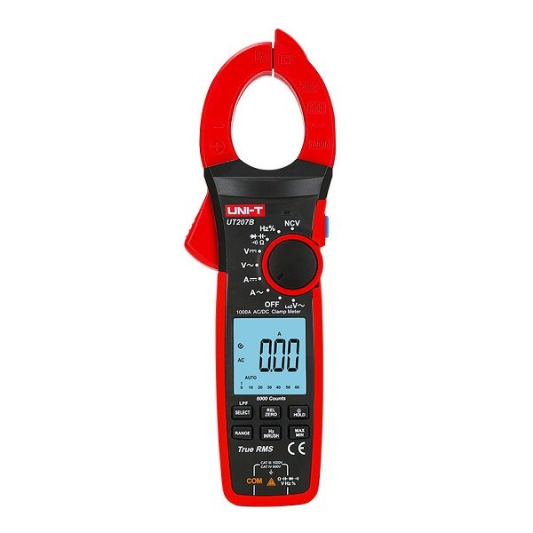 Pinza Amperimetrica Digital 1000 A AC/DC, True RMS, Temperatura Y LoZ
