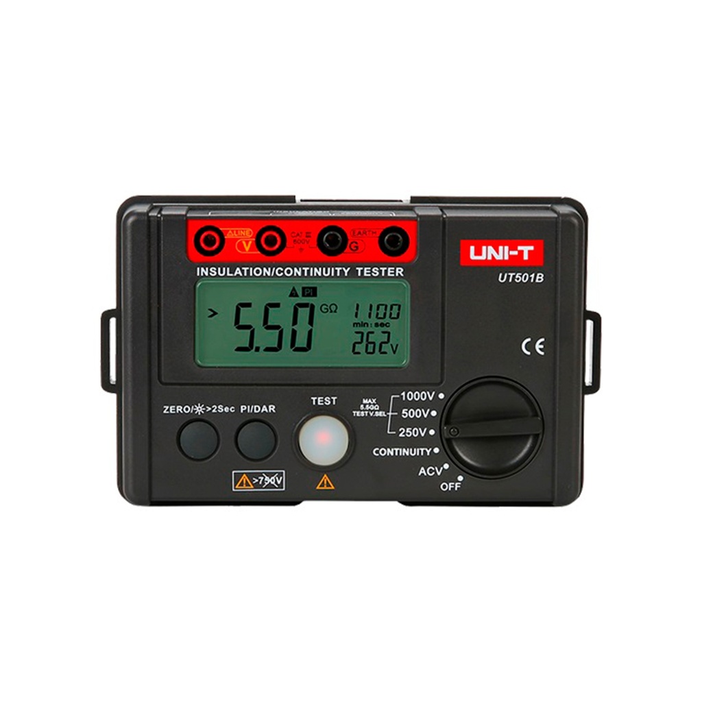 Megohmetro digital 250/500/1000V 5GΩ PI DAR CAT.III 600V