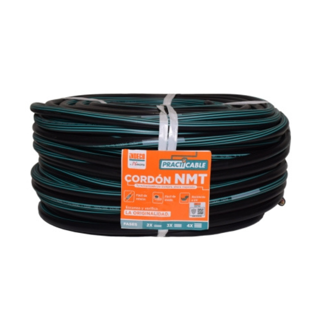 CONDUCTOR ELECTRICO 500V VULCANIZADO 3X12AWG NEGRO NMT PC