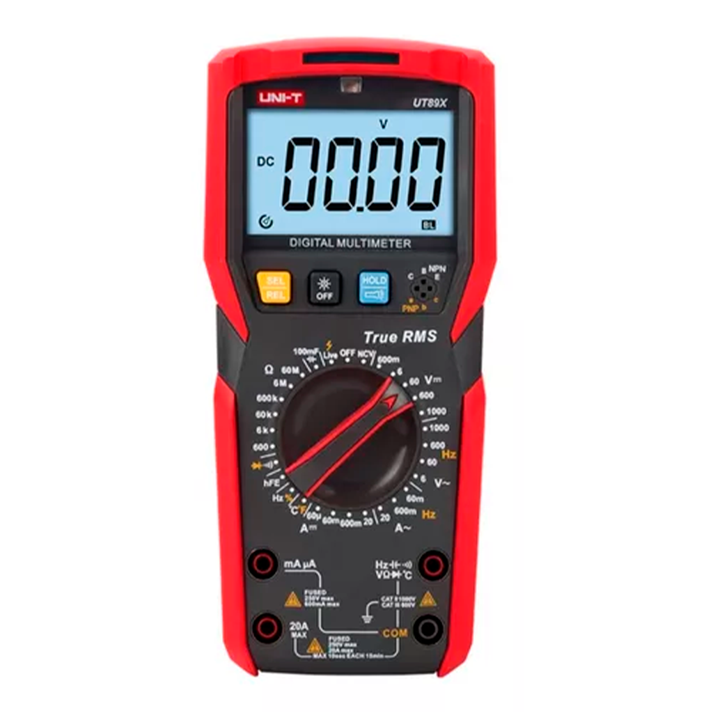 Multimetro Profesional True RMS, NCV, Medicion De Temperatura, Iluminacion LED, Hasta 1000 V