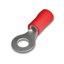 Terminal Ojal Aislado Ø 1/4" (6mm) – 22-16 AWG (0.5-1.5mm²) Rojo (100 und)