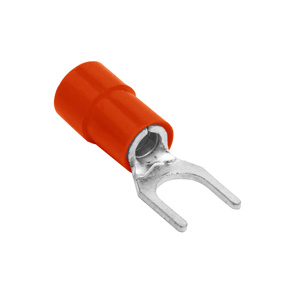 Terminal Horquilla Aislado Rojo (100 und) Ø 5/32" (4mm) – 22-16 AWG (0.5-1.5mm²)