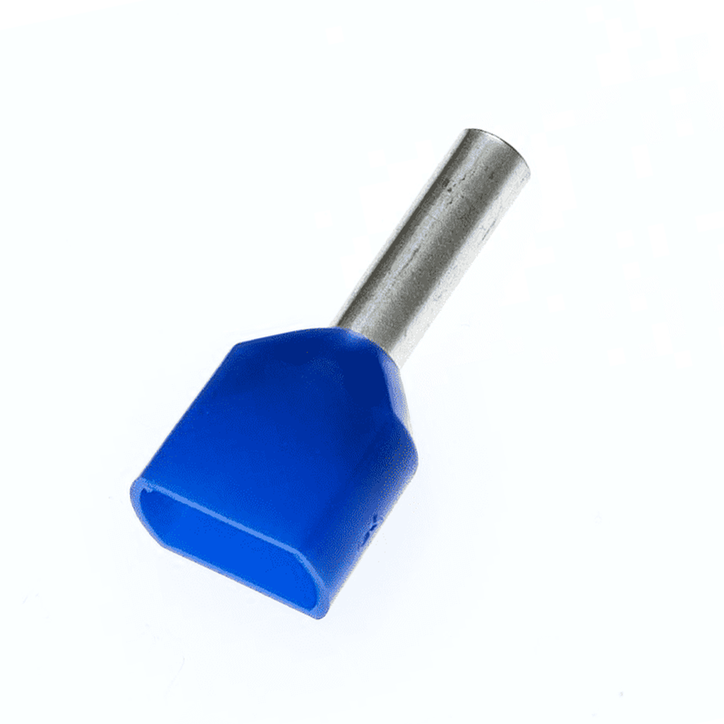 Terminal Sobremoldeado Doble – 14 AWG (2.5mm²) Azul (100 und)