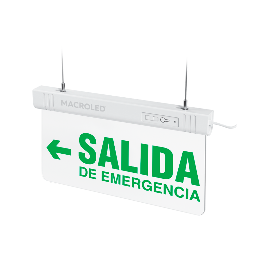 CARTEL DE SALIDA DE EMERGENCIA LUMINOSO-PE- (EMERGENCIA IZQUIERDA)